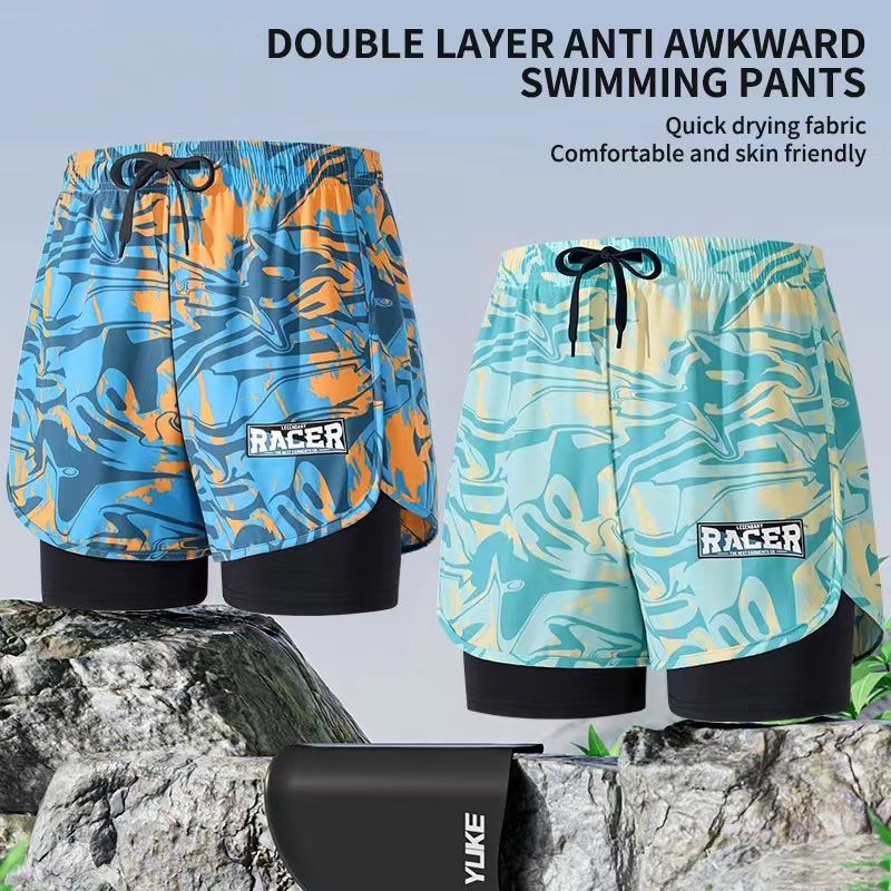 Swim Trunk Quick Dry - 수영 트렁크 성인 더블 레이어 빠른