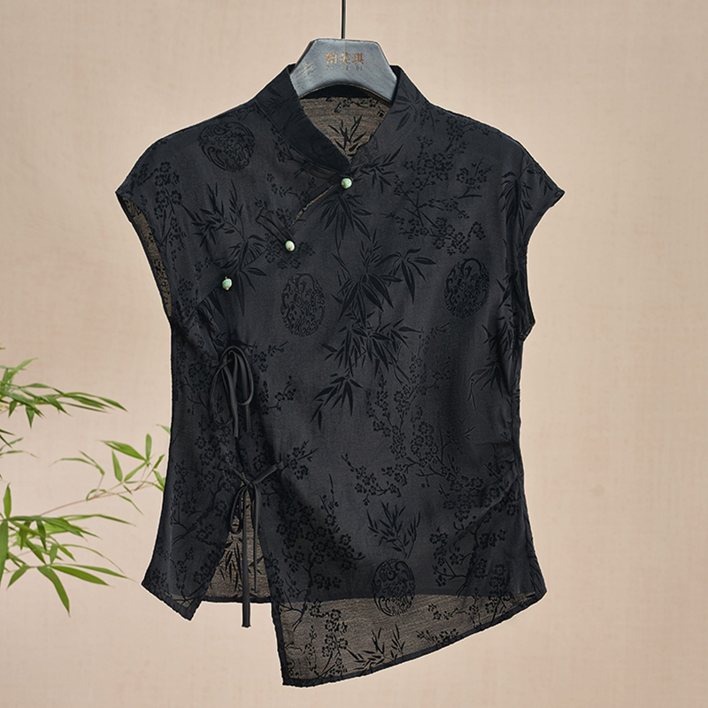 레트로 얇은 셔츠 새로운 중국 스타일 Cheongsam - Shirt Camp Collar 리뷰 및 가격